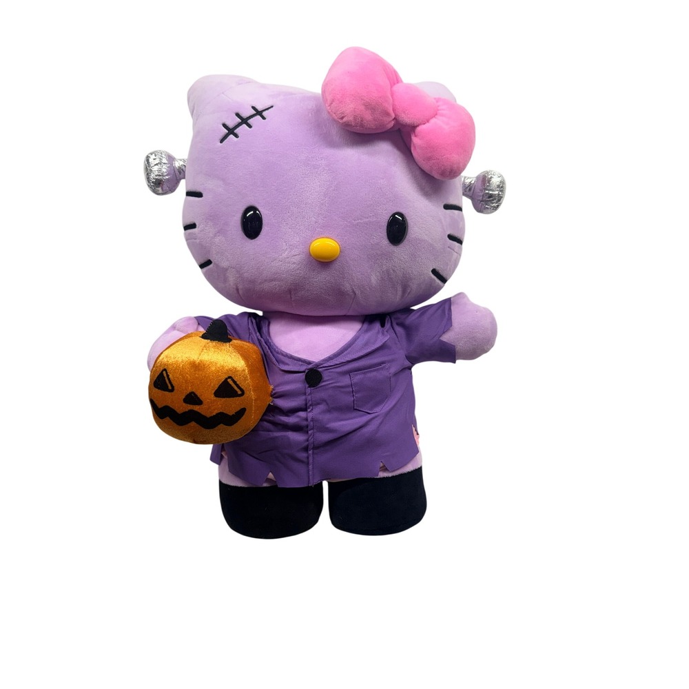 Hello Kitty Sanrio Halloween Frankenstein Purple Plush Porch Door Greeter 22"